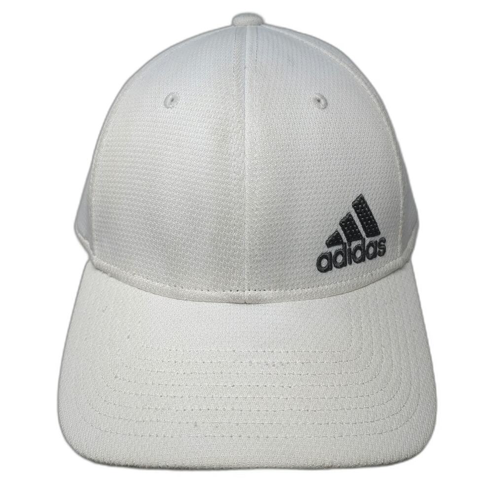 Adidas Baseball Cap White XL Stretch Fit Embroidered Mountain Logo Sport Hat